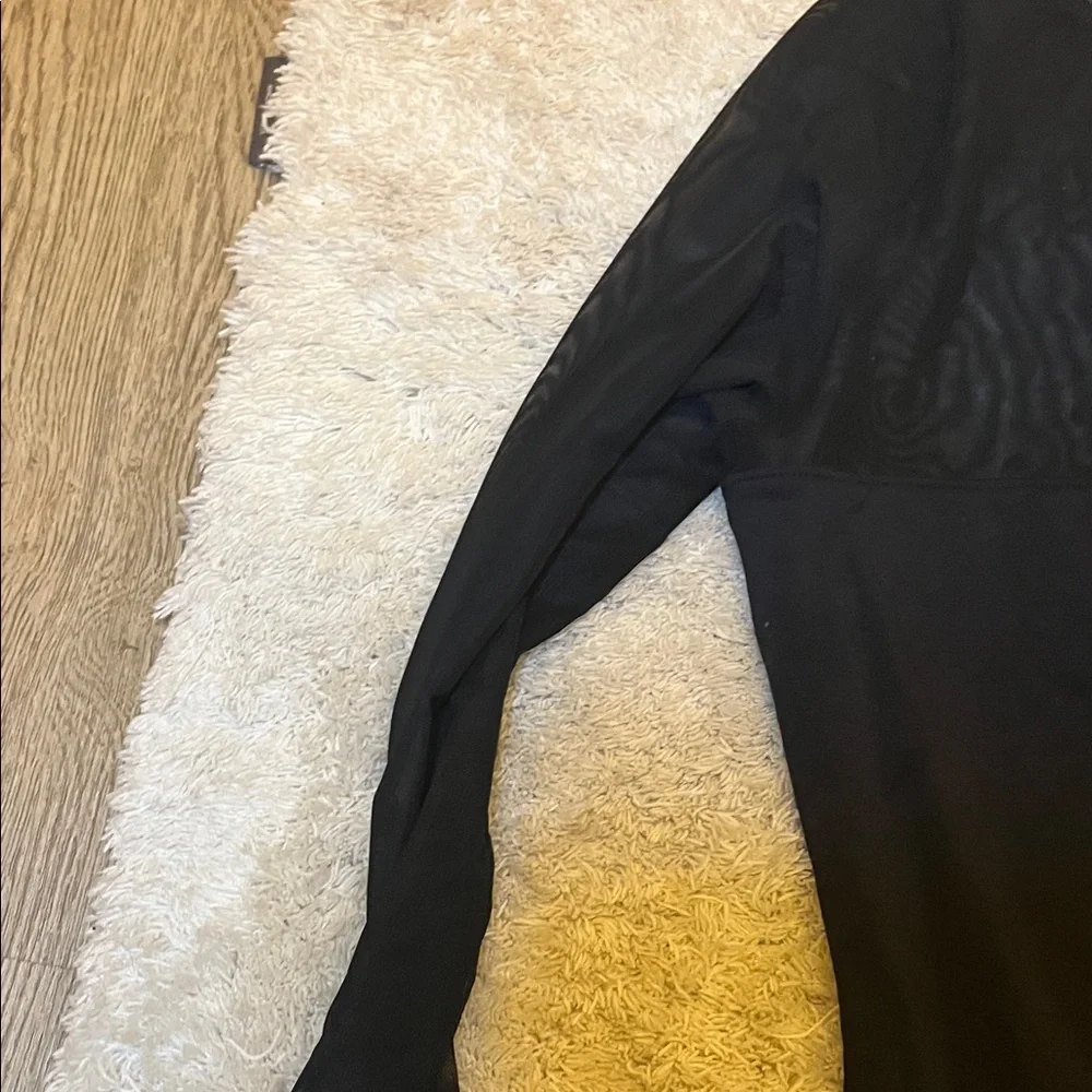 NWT A&F sheer arms and neck Black Long Sleeve Bodysuit. XS - Picture 3 of 9